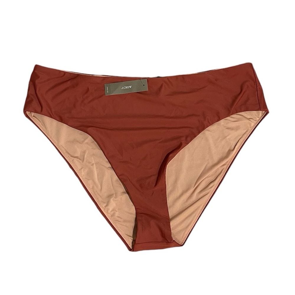 NWT J. Crew High-Rise Bikini Bottom Sz 2X Red